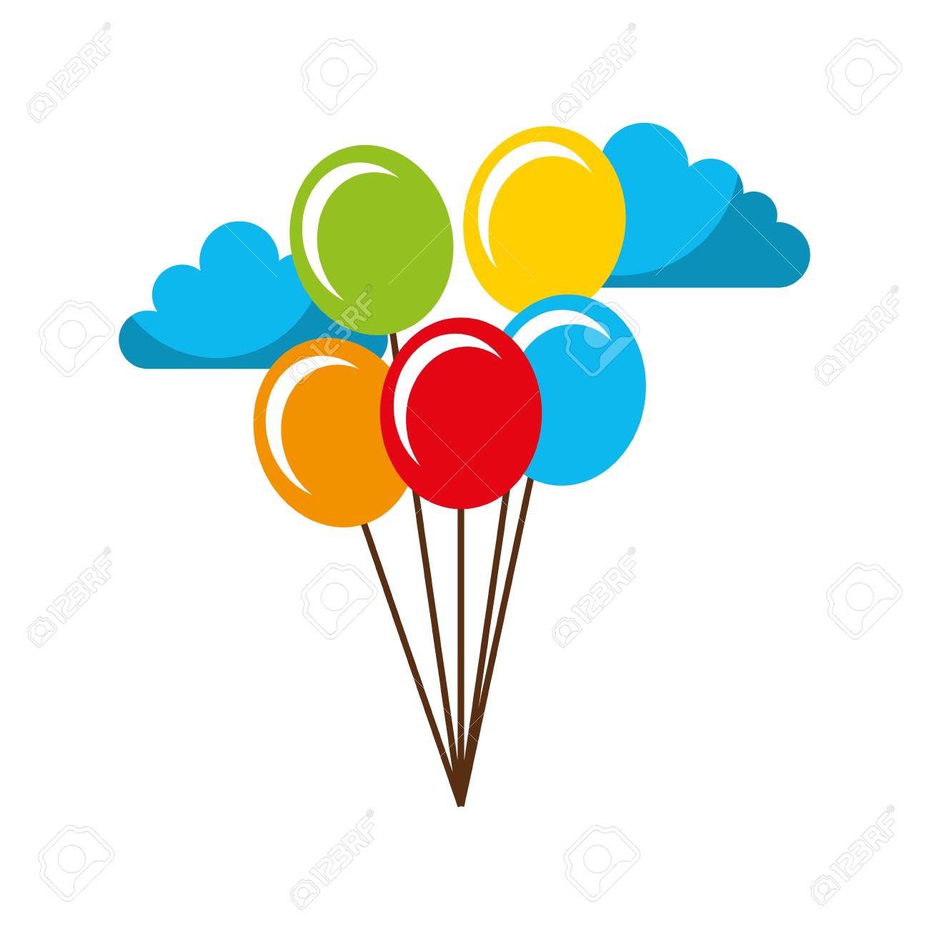 風船パーティー分離アイコン ベクトル イラスト デザインのイラスト素材 ベクタ Image