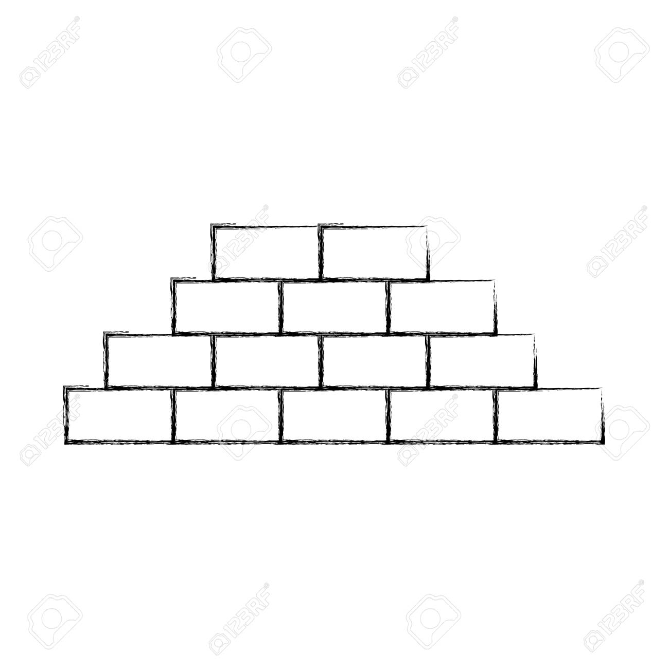 レンガ壁分離アイコン ベクトル イラスト デザイン のイラスト素材 ベクタ Image
