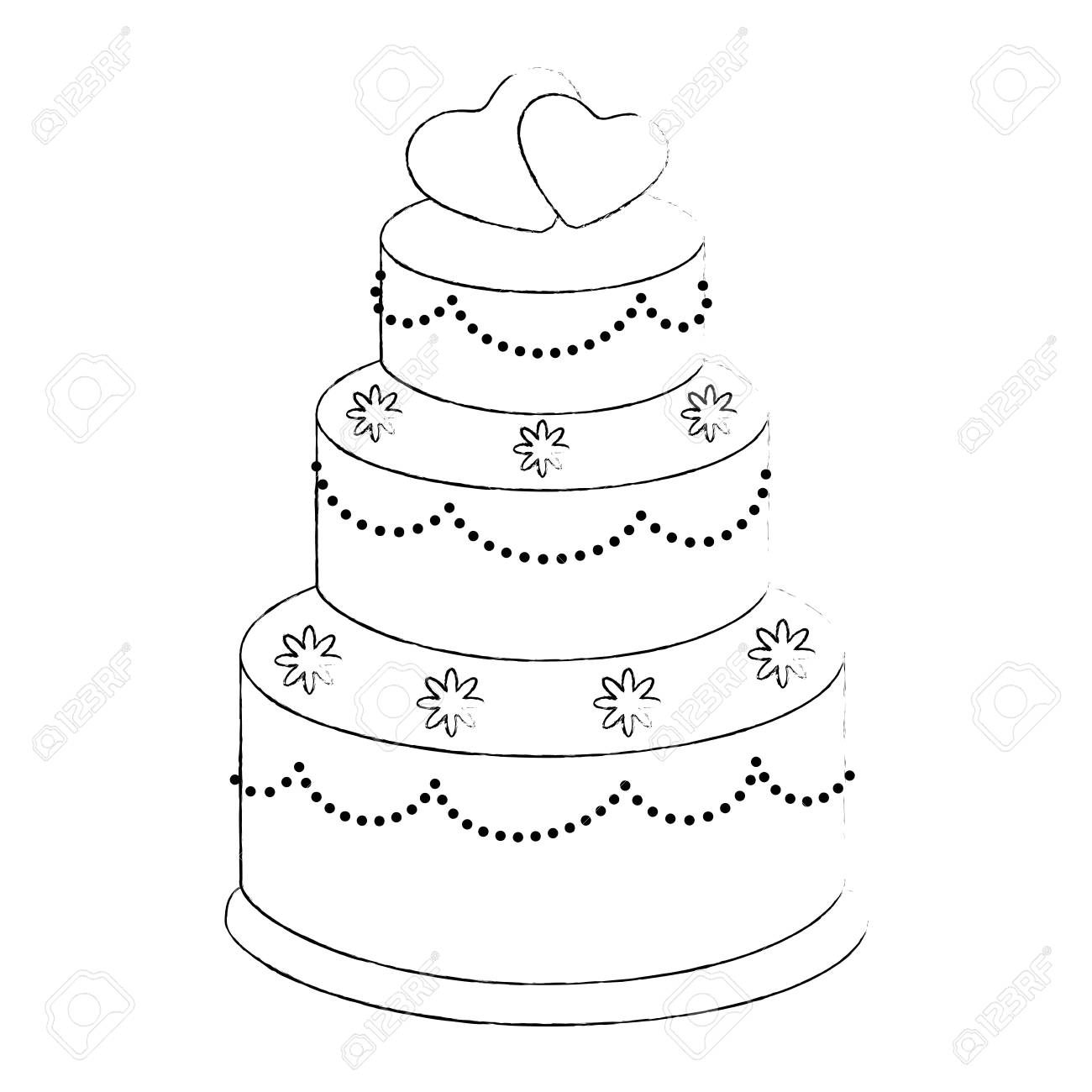 Conception Graphique De Gateau Mignon Mariage Icone Vector Illustration Clip Art Libres De Droits Vecteurs Et Illustration Image