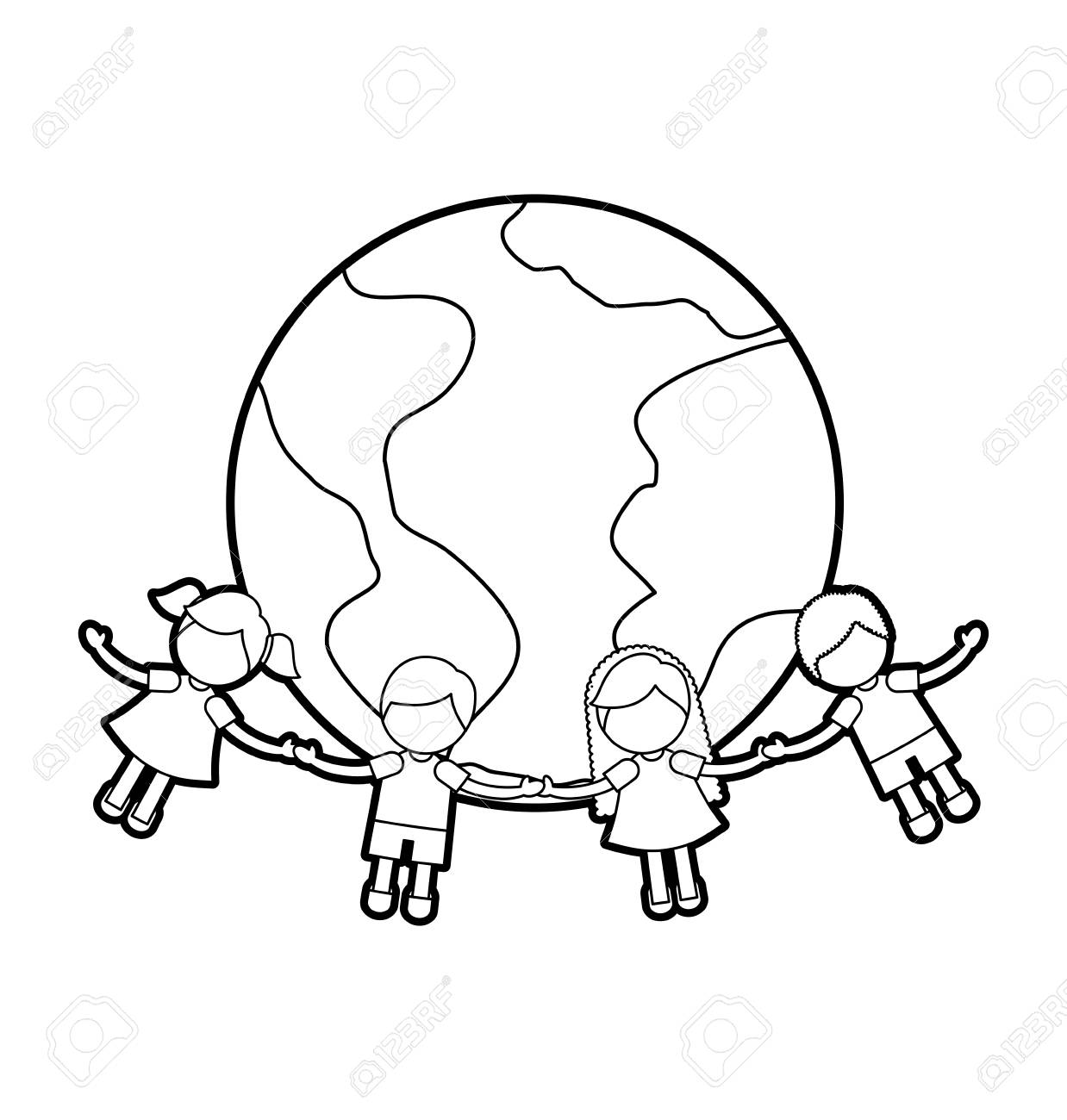 世界中の手をつなぐ子どもたちベクトル イラスト デザインのイラスト素材 ベクタ Image 世界中の手をつなぐ子どもたちベクトル イラスト デザインのイラスト素材 ベクタ Image