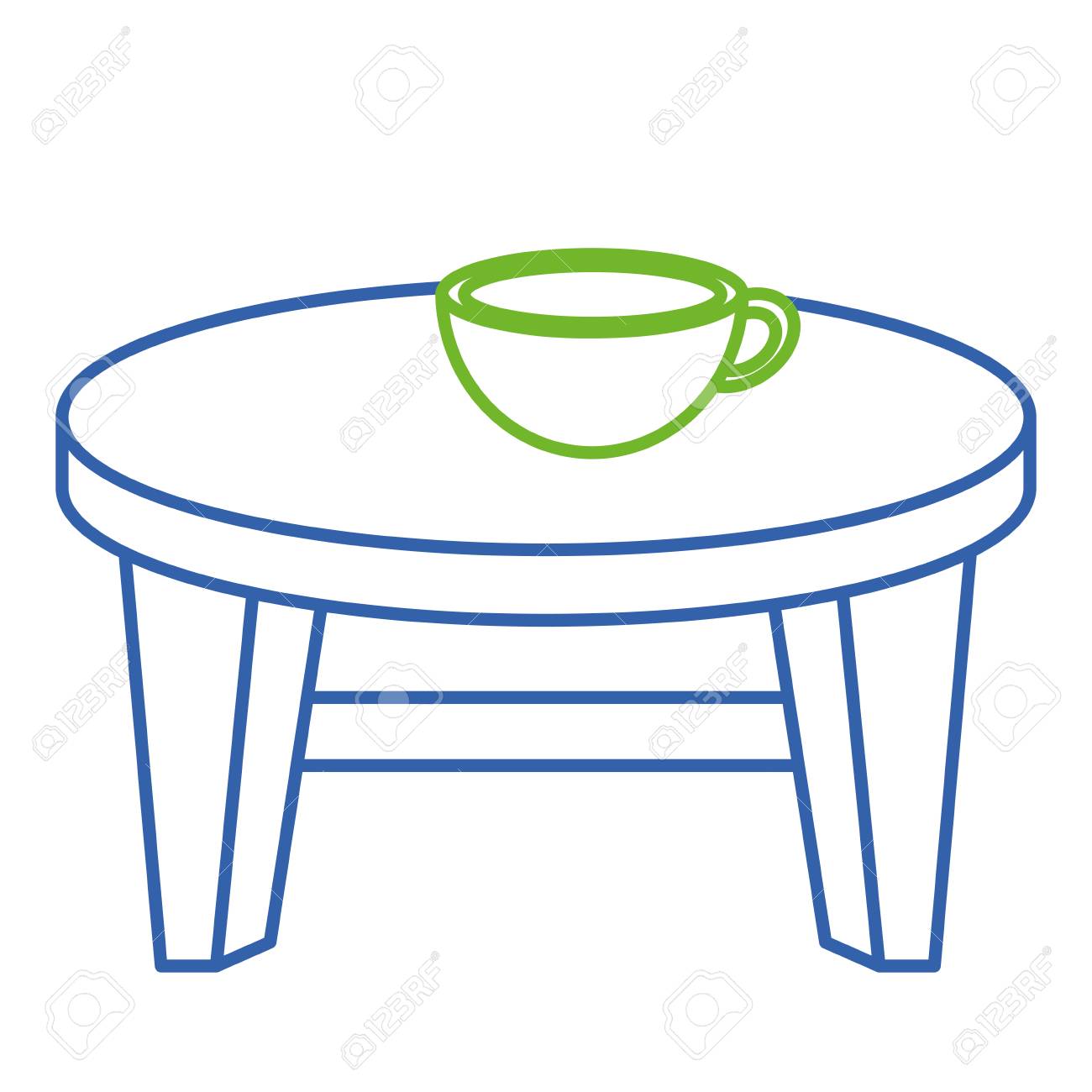コーヒーベクターイラストデザインの丸い小さなテーブルのイラスト素材 ベクタ Image