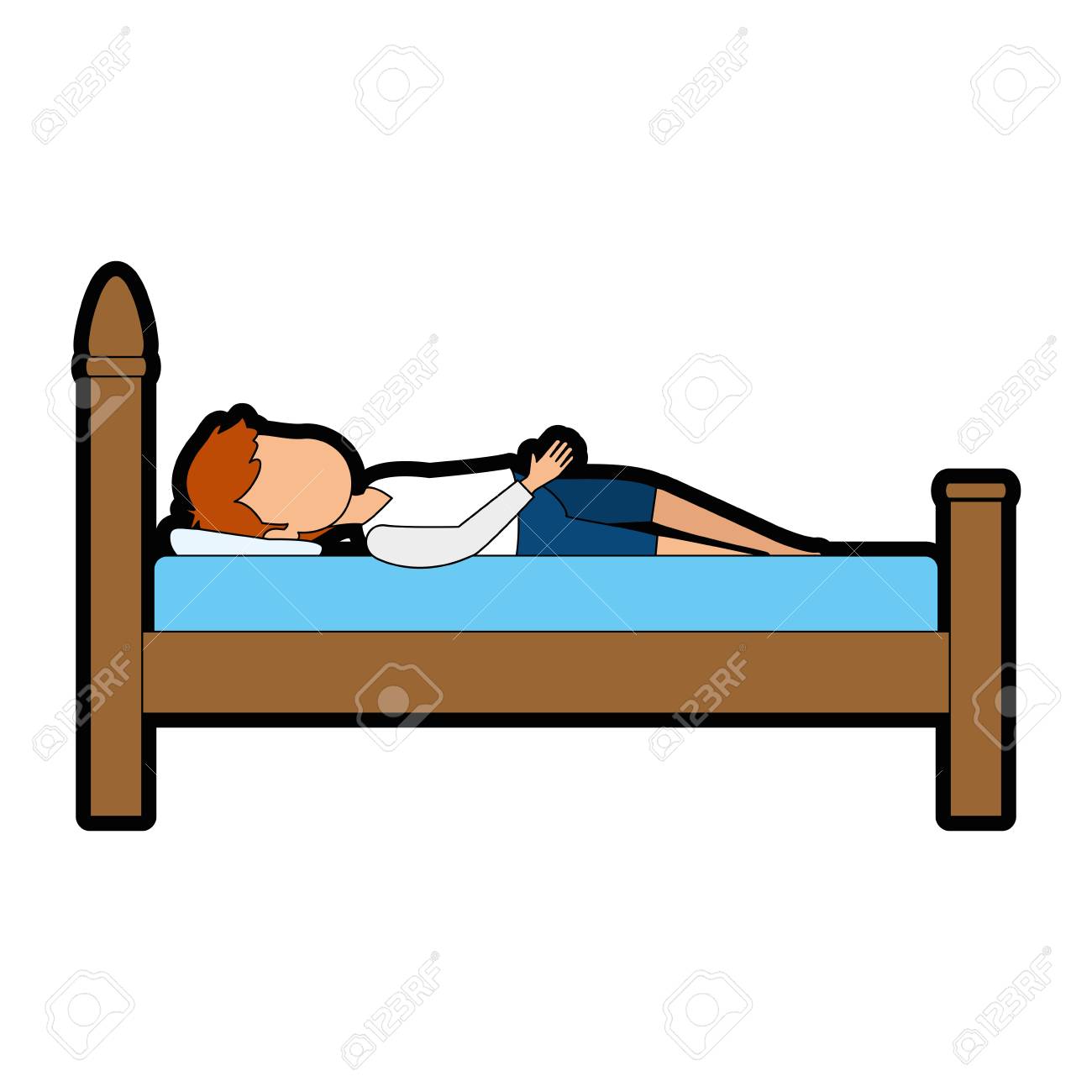 Man Sleeping On The Bed Vector Illustration Design Royalty Free Cliparts Vectors And Stock Illustration Image