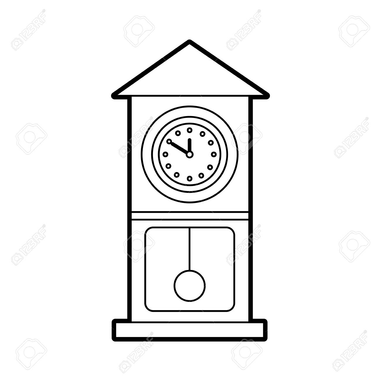 Vintage Clock Pendulum Decoration Office Element Vector Illustration  Royalty Free SVG, Cliparts, Vectors, and Stock Illustration. Image 85283851., image size:1300x1300