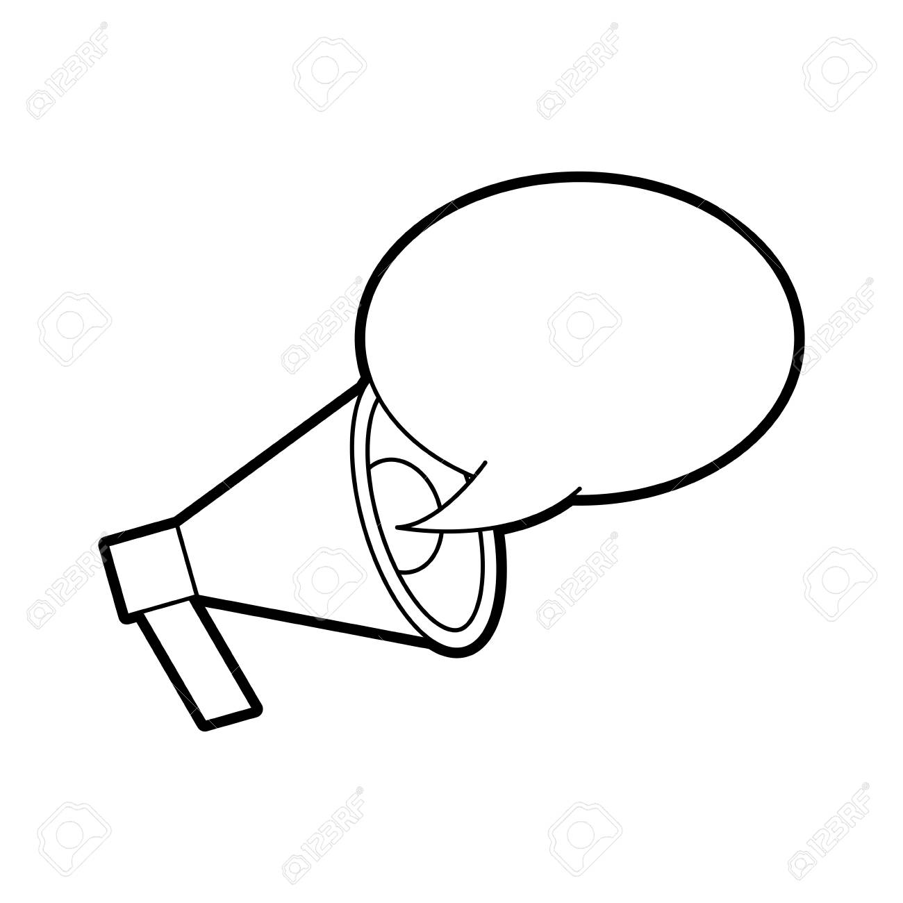 お知らせメガホンバブル話す放送ベクトルイラスト のイラスト素材 ベクタ Image