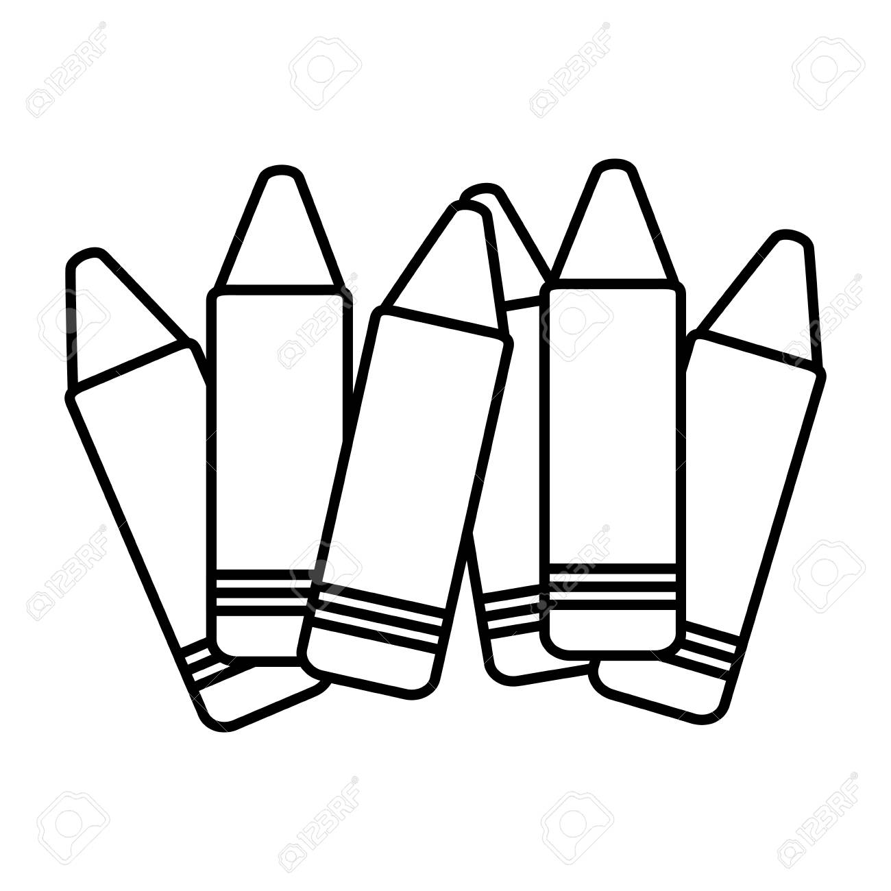 クレヨン カラー コレクション アイコン ベクトル イラスト デザイン のイラスト素材 ベクタ Image