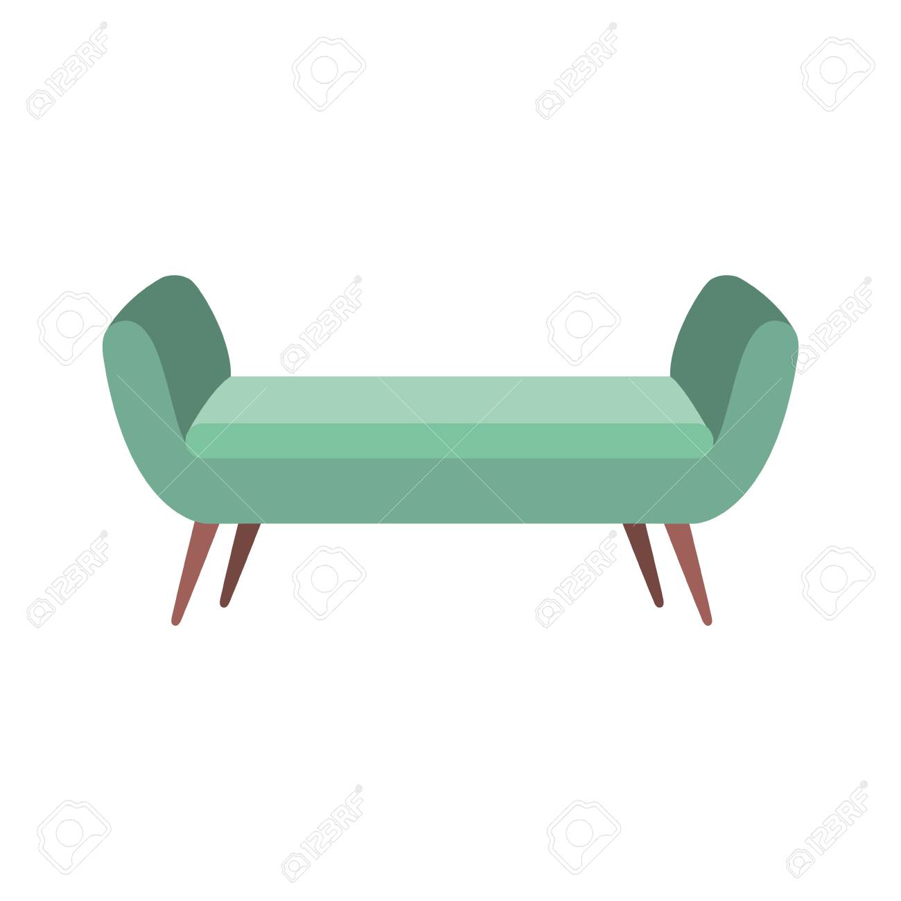 ソファ ディバンやソファ エレガントな家具アイコン スタイル インテリアのベクトル図のイラスト素材 ベクタ Image