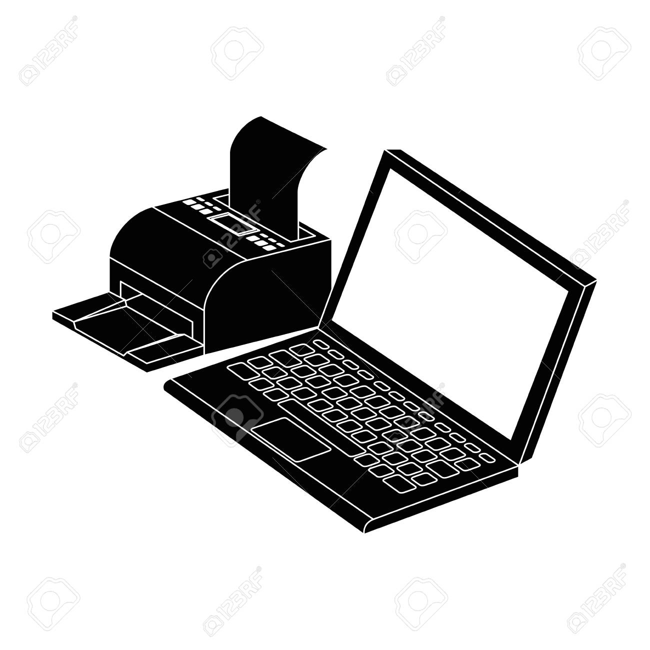 laptop computer with printer