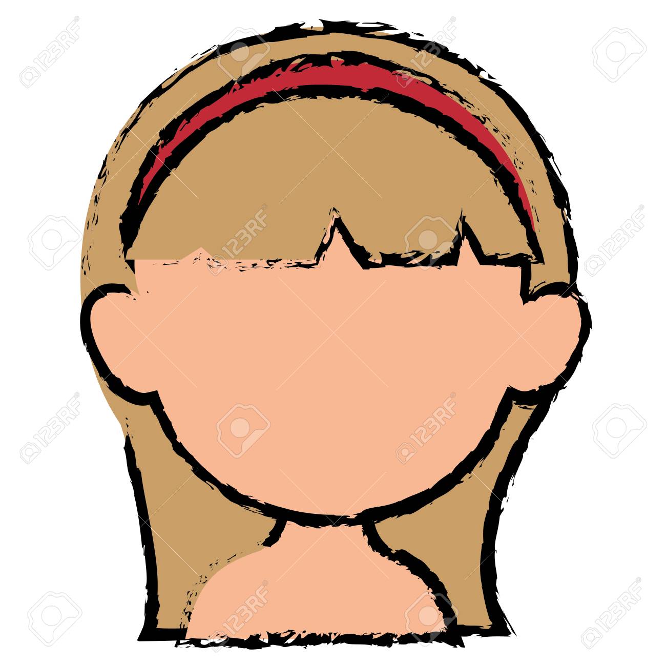 美しい女性上半身裸アバターの文字ベクトル イラスト デザインの