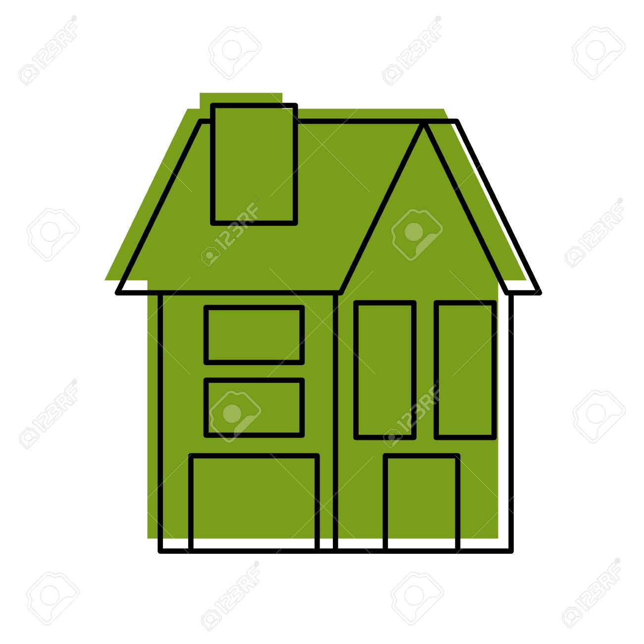 住宅用不動産建築ベクトルイラストのイラスト素材 ベクタ Image