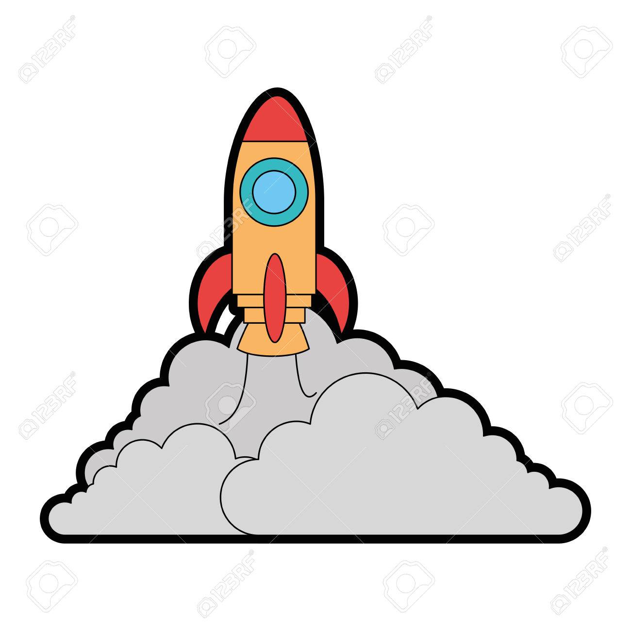 ロケット発射装置アイコン ベクトル イラスト デザインを分離しました のイラスト素材 ベクタ Image