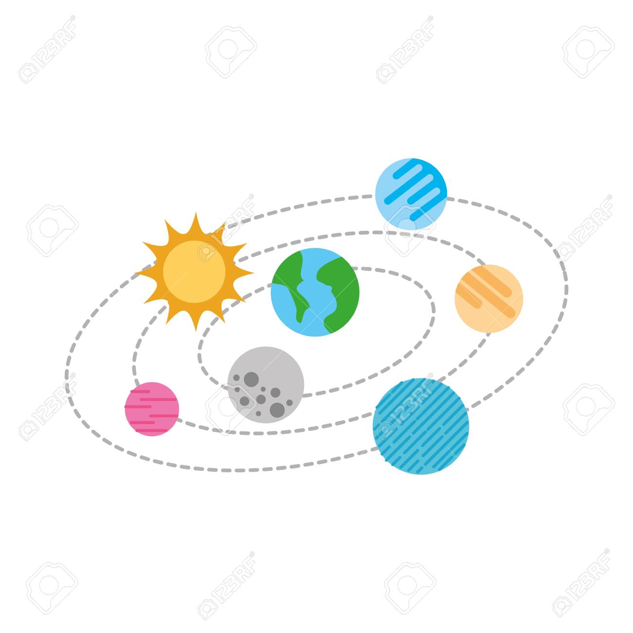 Solar System Universe Galaxy Planets Sun Vector Illustration
