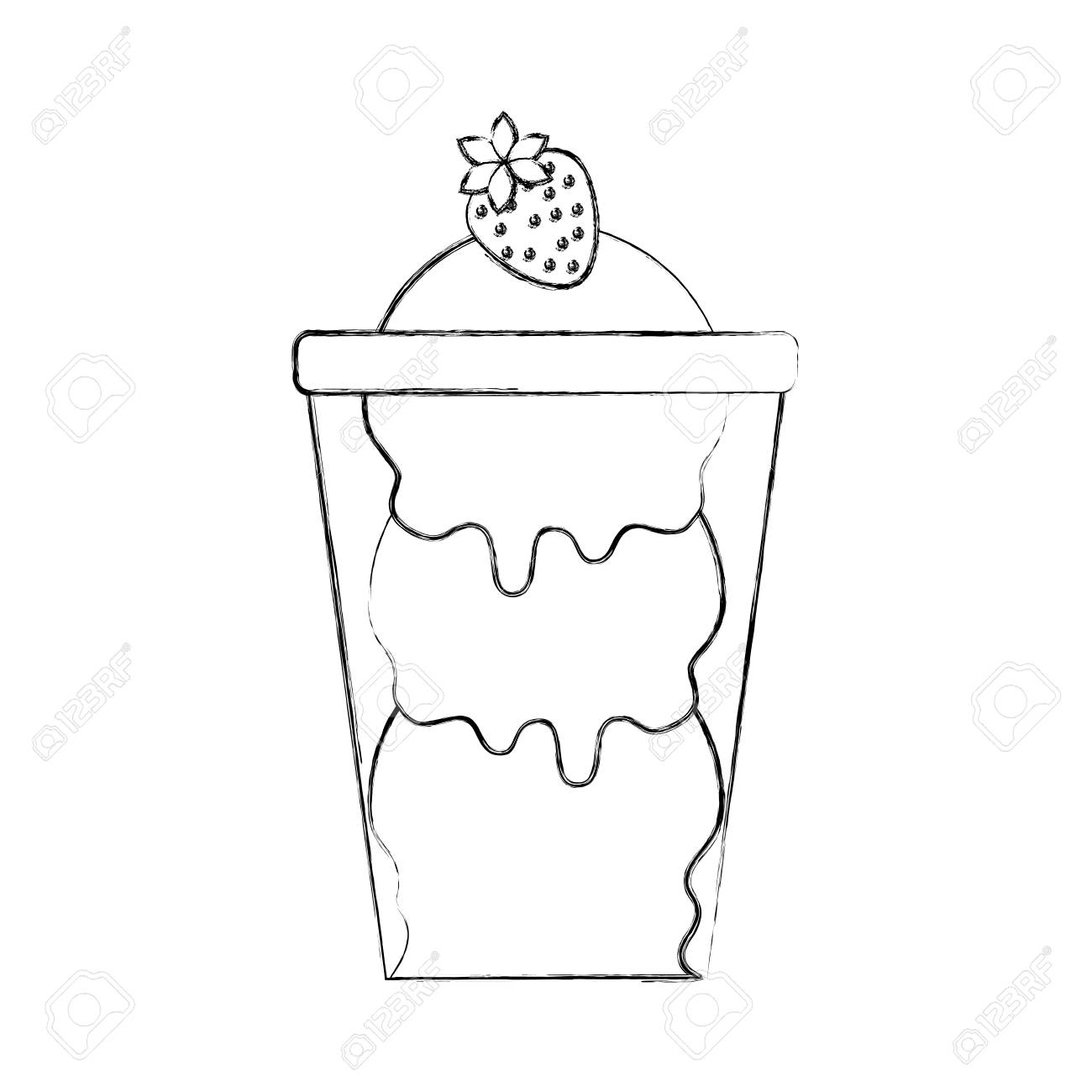 アイスクリームボールとストロベリーおいしいベクターイラスト入りのグラスカップ のイラスト素材 ベクタ Image アイスクリームボールとストロベリーおいしいベクターイラスト入りのグラスカップ のイラスト素材 ベクタ Image