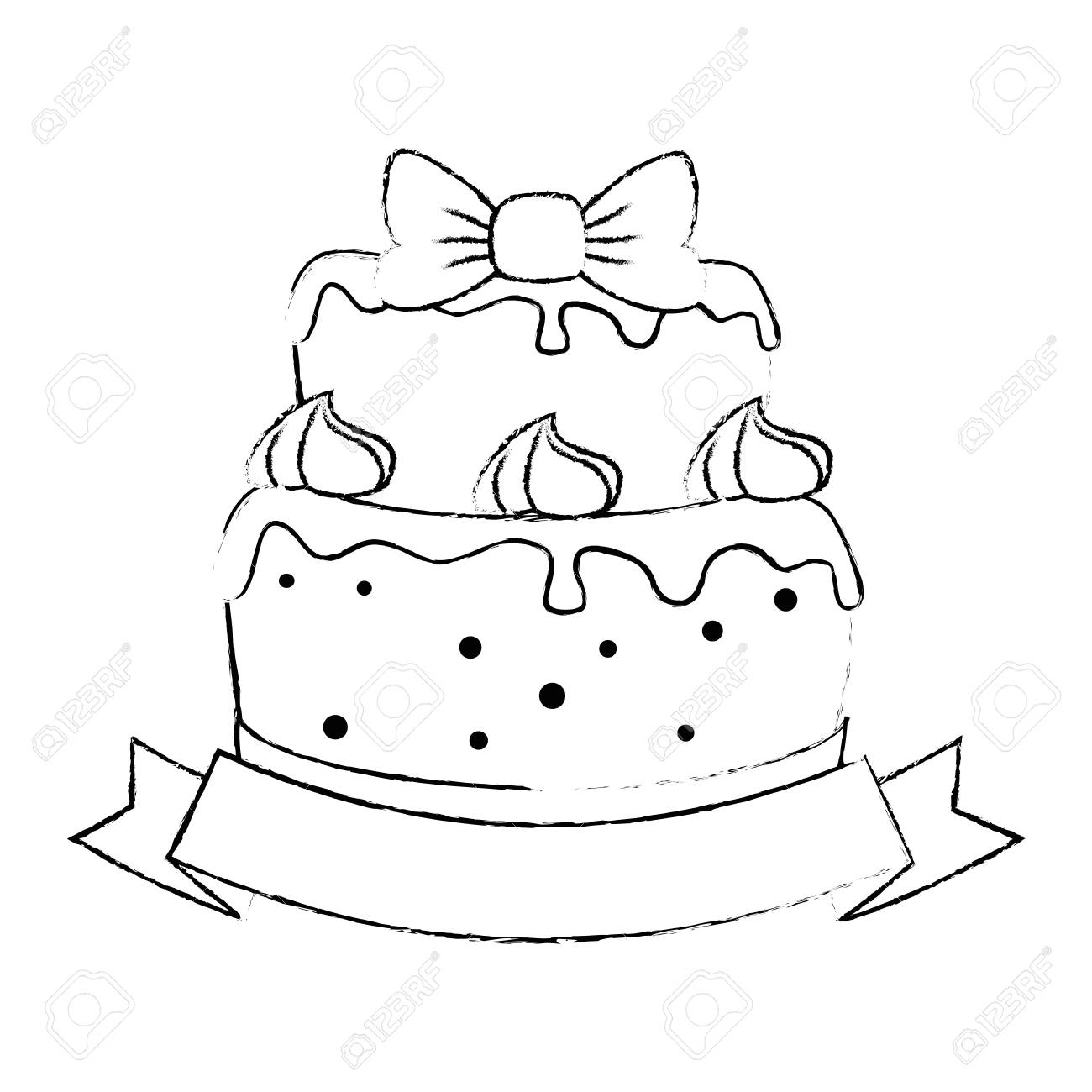 おいしいケーキ リボン ベクトル イラスト デザインをのイラスト素材 ベクタ Image