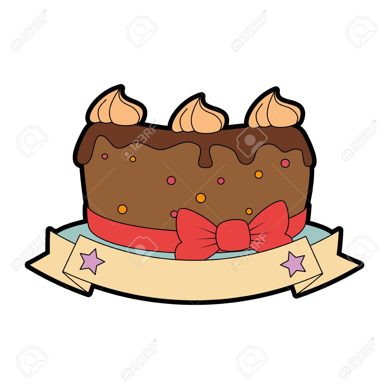 おいしいケーキ リボン ベクトル イラスト デザインをのイラスト素材 ベクタ Image