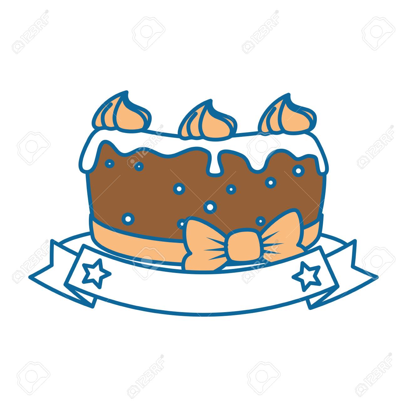 おいしいケーキ リボン ベクトル イラスト デザインをのイラスト素材 ベクタ Image