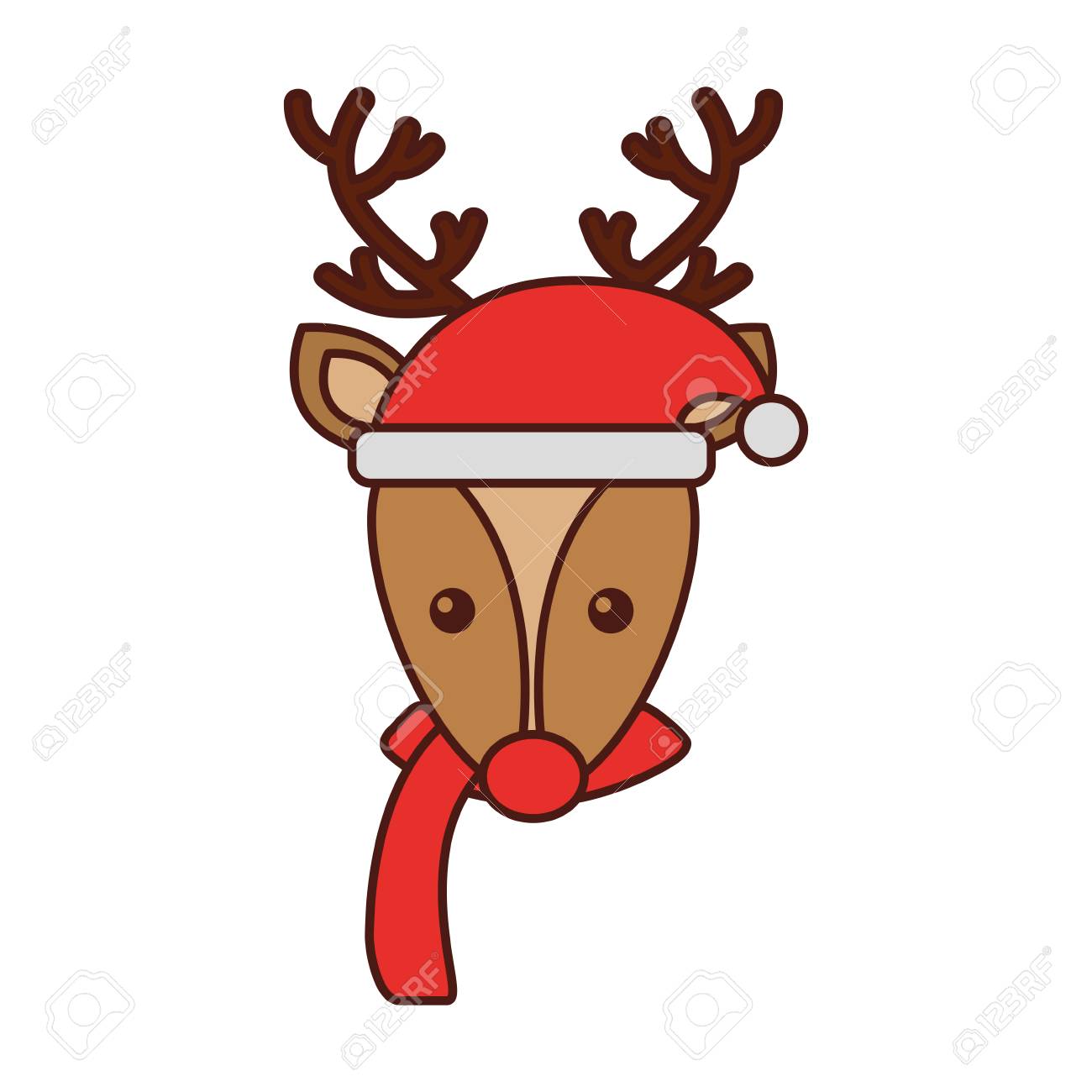 Reno De Navidad Con Sombrero Y Decoración Vector Ilustraciones Svg, Vectoriales, Clip Vectorizado Libre De Derechos. 86856833.