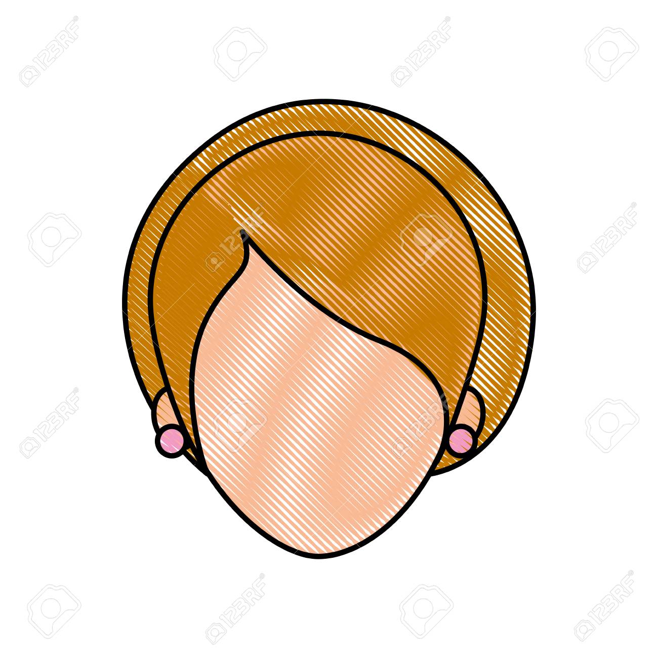 女性の顔漫画女性プロフィール人々 のベクター イラストのイラスト素材 ベクタ Image