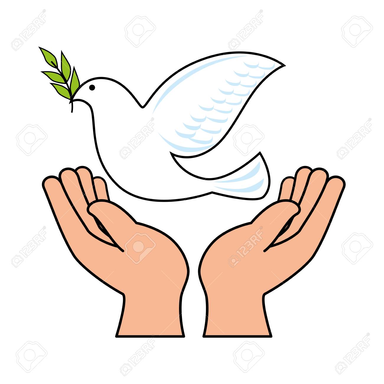Hands Human With Dove Of Peace Vector Illustration Design Royalty Free Svg Cliparts Vectors And Stock Illustration Image