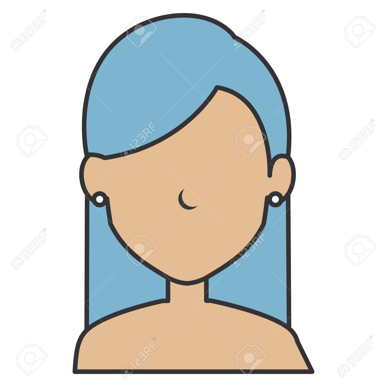 美しい女性上半身裸アバターの文字ベクトル イラスト デザインの