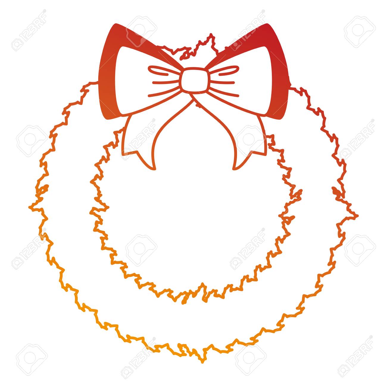 Couronne De Guirlande De Joyeux Noel Avec Design D Illustration De Vecteur D Arc Clip Art Libres De Droits Vecteurs Et Illustration Image