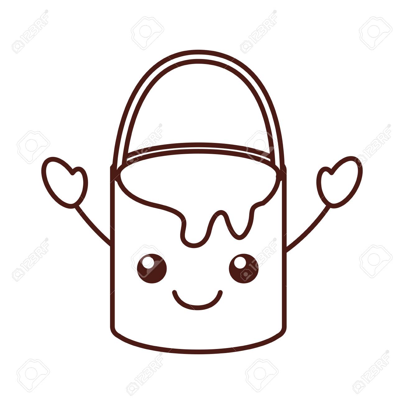 Paint Can Color Design App Button Icon Cartoon Vector Illustration Royalty Free Cliparts Vectors And Stock Illustration Image 87737761
