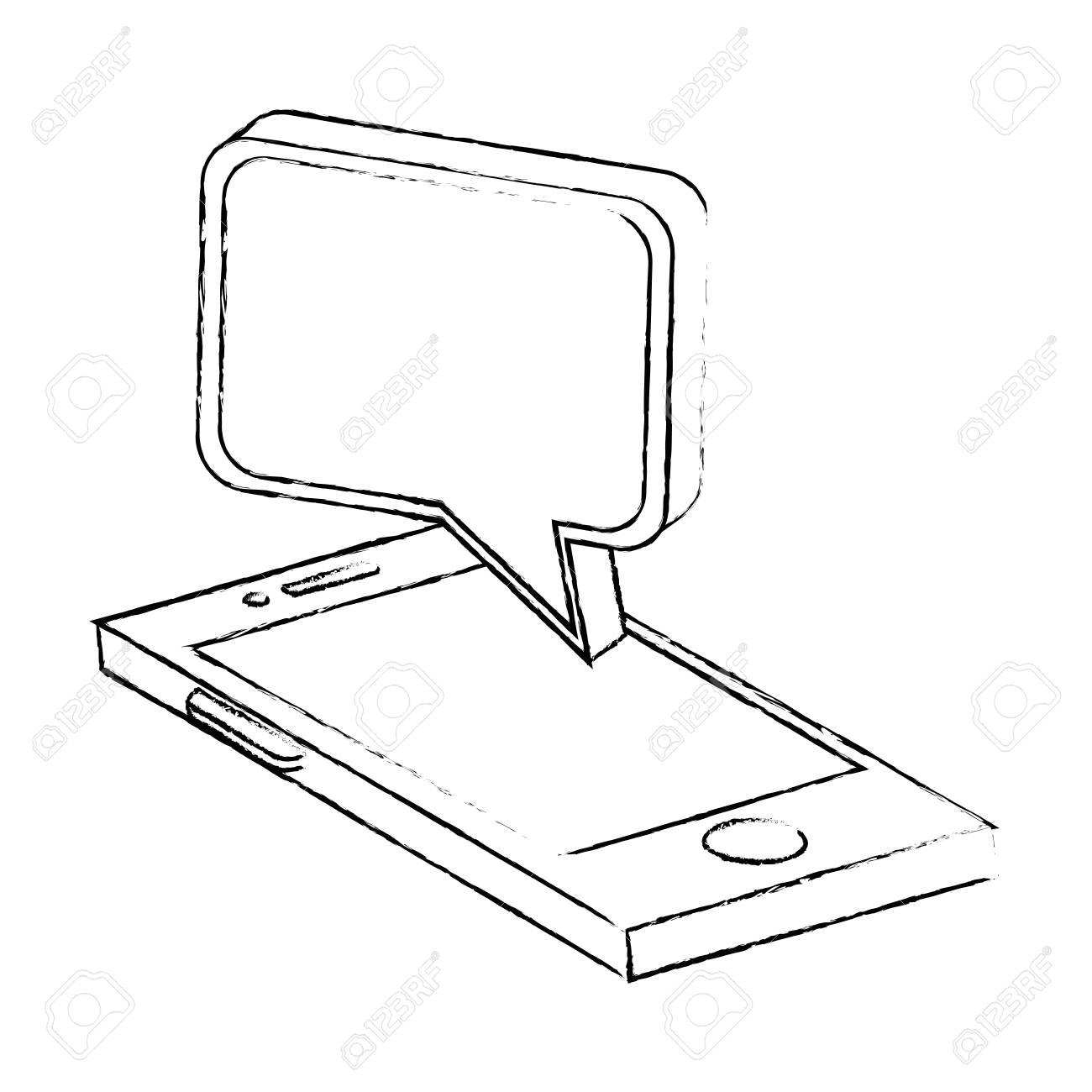 音声バブル ベクトル イラスト デザインのスマート フォン デバイスのイラスト素材 ベクタ Image