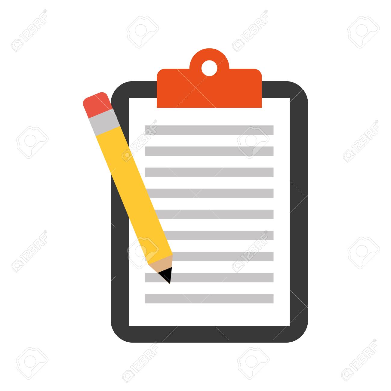 ビジネス クリップボード鉛筆紙レポート ドキュメント ベクトル図 のイラスト素材 ベクタ Image