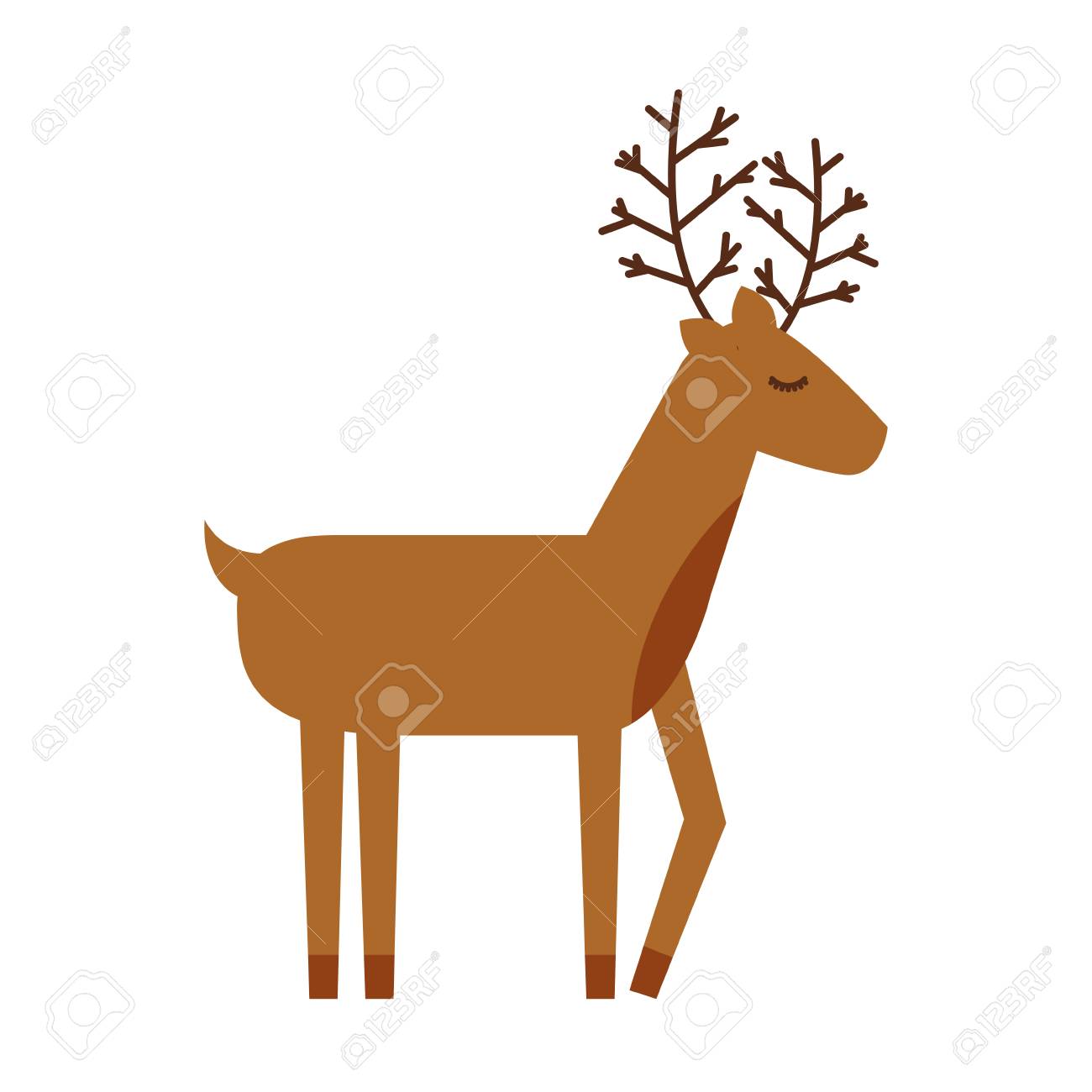 クリスマス トナカイ角のある動物の面白い装飾ベクトル イラスト のイラスト素材 ベクタ Image