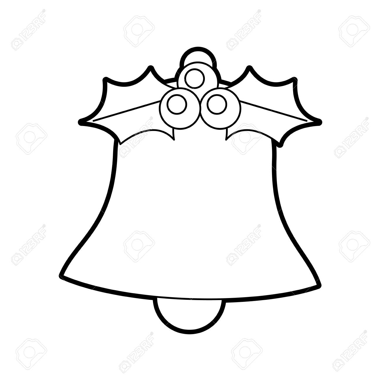 クリスマスベルホリーベリー葉ジングルセレブレーションベクターイラストのイラスト素材 ベクタ Image