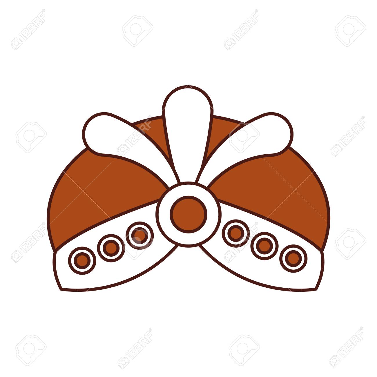 cartoon hat with jewelry king icon vector illustration royalty free