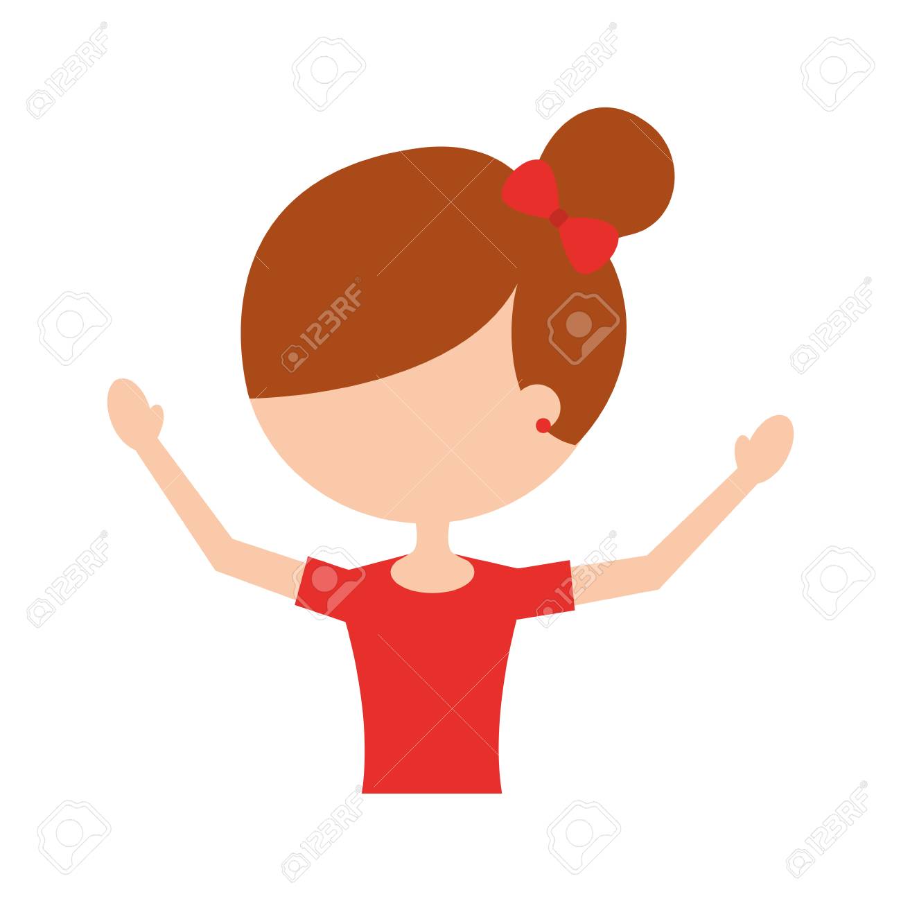 かわいい小さなバレリーナの古典舞踊衣装ベクトル図の肖像画のイラスト素材 ベクタ Image