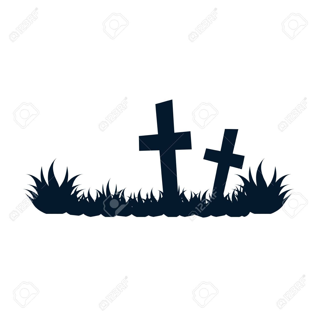墓地のシーンのアイコン ベクトル イラスト デザインを分離しました のイラスト素材 ベクタ Image 7605
