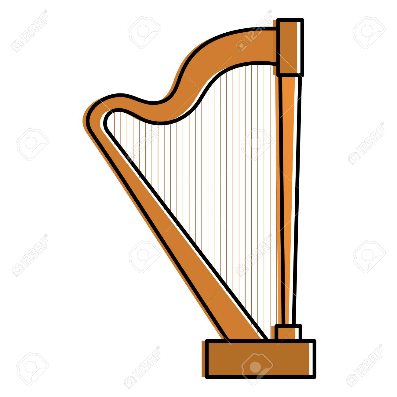 ハープ楽器分離アイコンベクトルイラストデザインのイラスト素材 ベクタ Image 8059