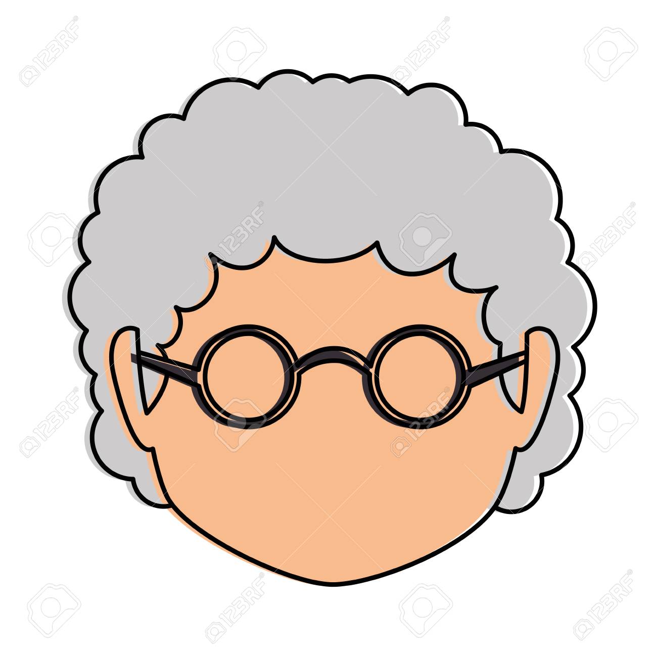 かわいいおばあさんヘッドアバターキャラクターベクターイラストデザインのイラスト素材 ベクタ Image 5236