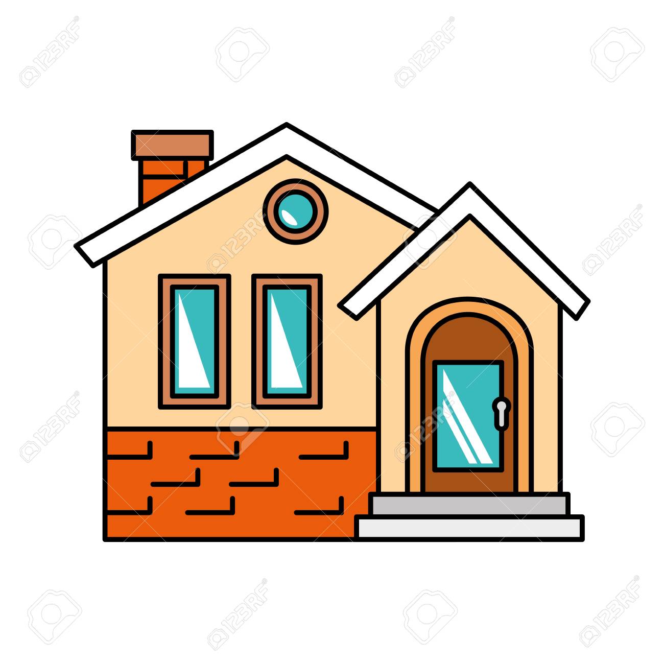 beautiful front of house vector illustration design house vector