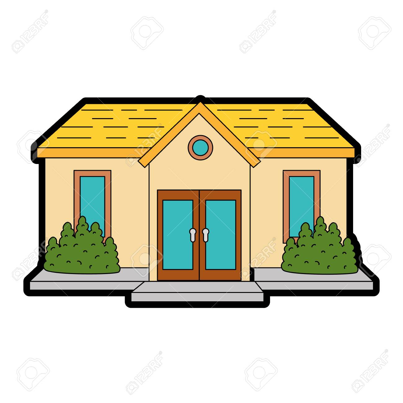beautiful front of house vector illustration design house vector