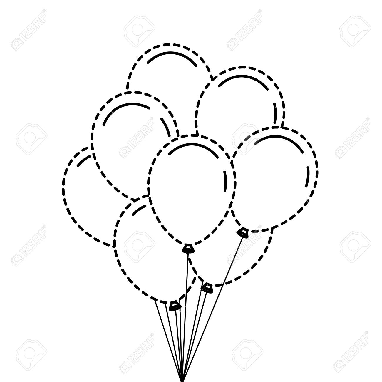 パーティーやお祝いのための誕生日の風船の束ベクトルイラスト のイラスト素材 ベクタ Image 8563