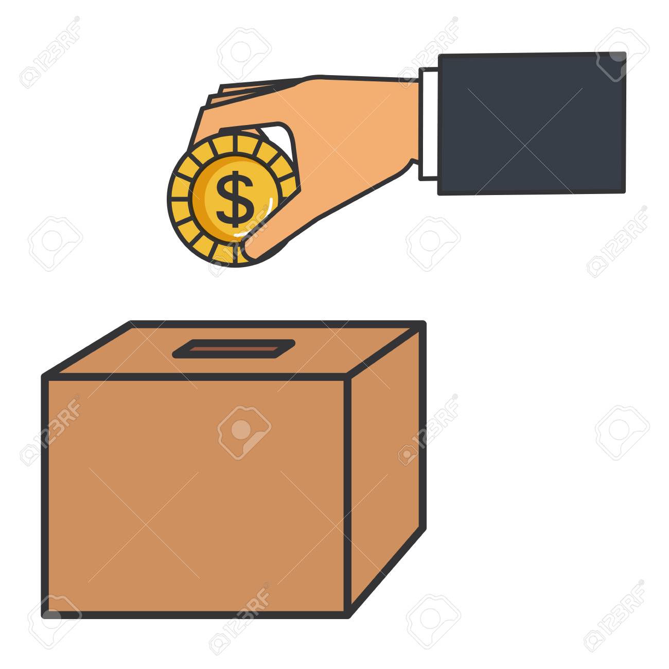Savings Box Isolated Icon Vector 