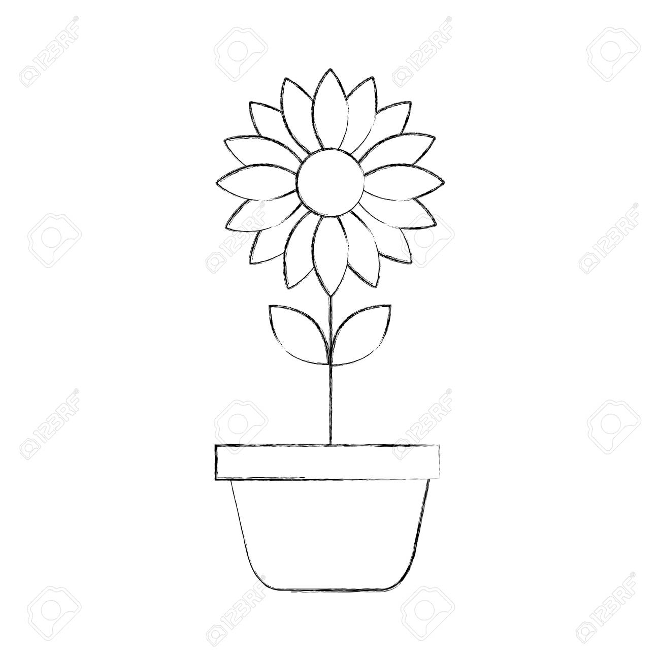 鉢植えの花の自然装飾インテリア植物ベクトルイラスト のイラスト素材 ベクタ Image 鉢植えの花の自然装飾インテリア植物ベクトルイラスト のイラスト素材 ベクタ Image