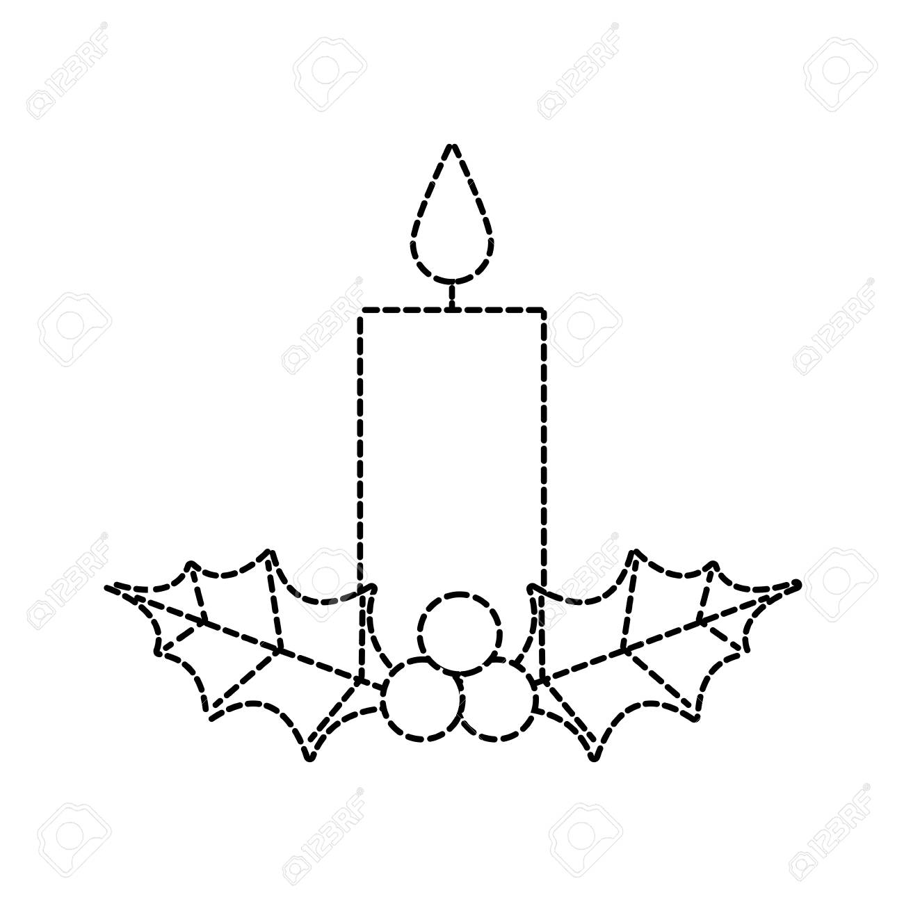 ホーリーベリーに燃えてクリスマスキャンドル葉装飾ベクトル図のイラスト素材 ベクタ Image 90133543