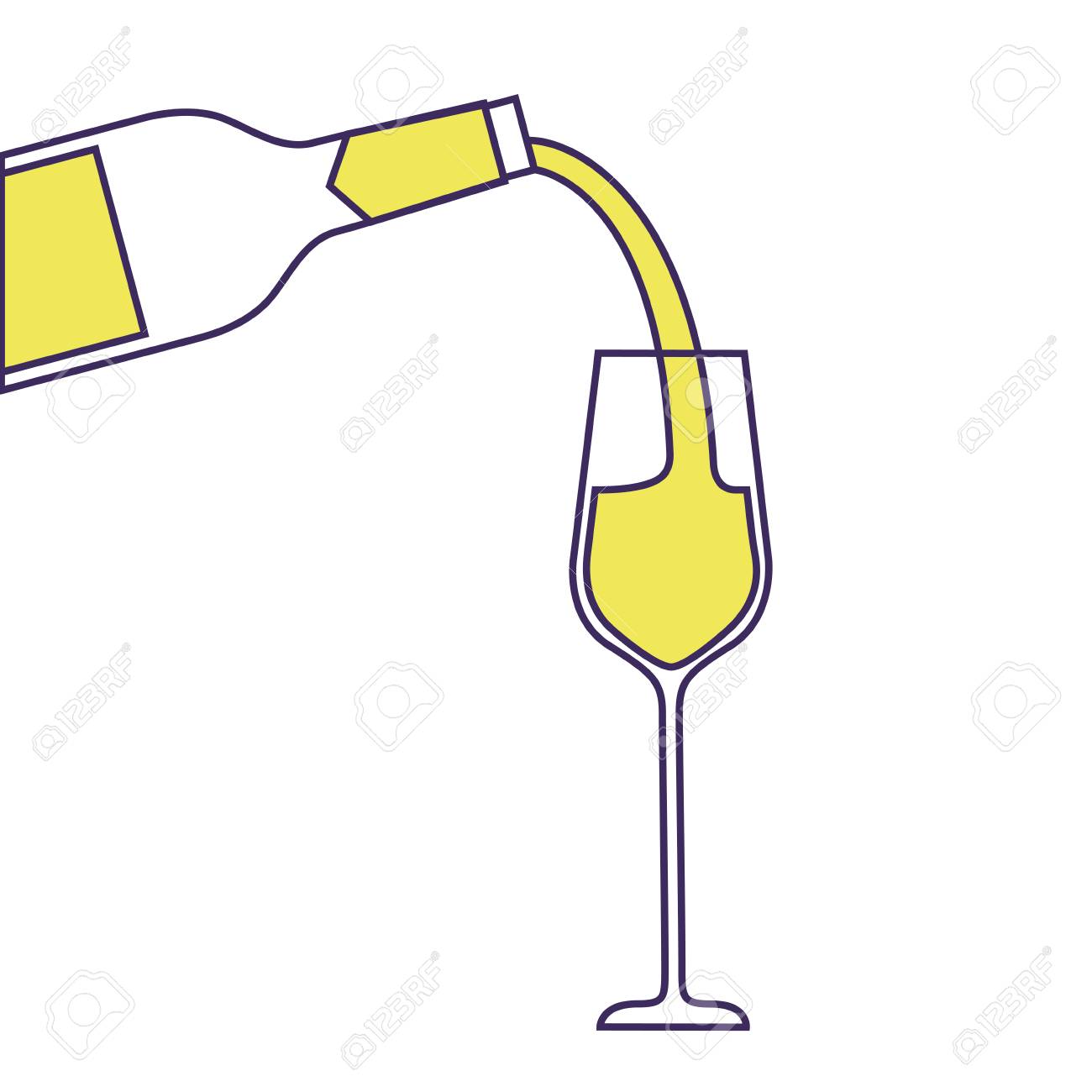 ベクトル図でワイン グラス ボトルから注ぐワイン のイラスト素材 ベクタ Image