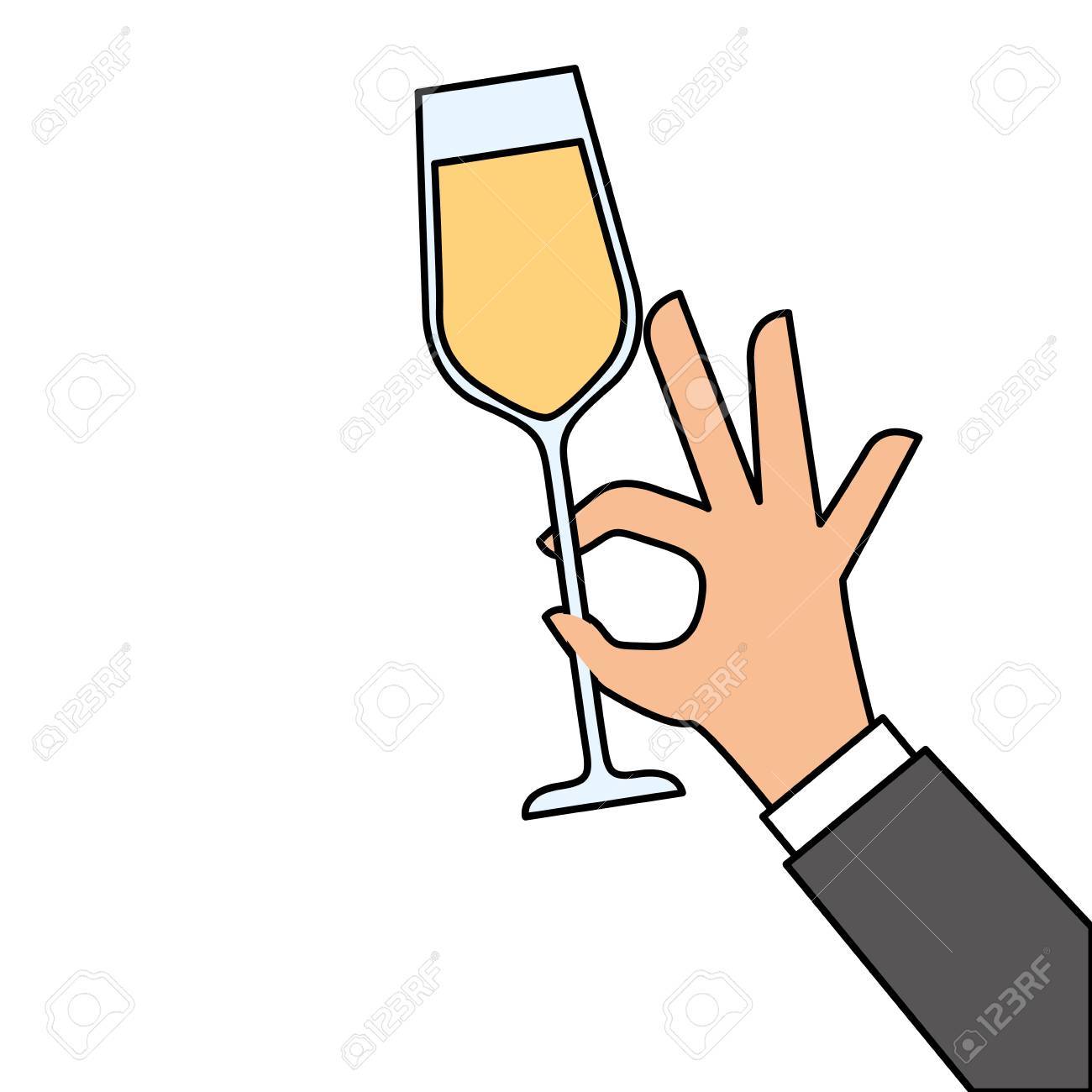 お祝いベクトル イラスト乾杯シャンパン グラスを持っている手します のイラスト素材 ベクタ Image