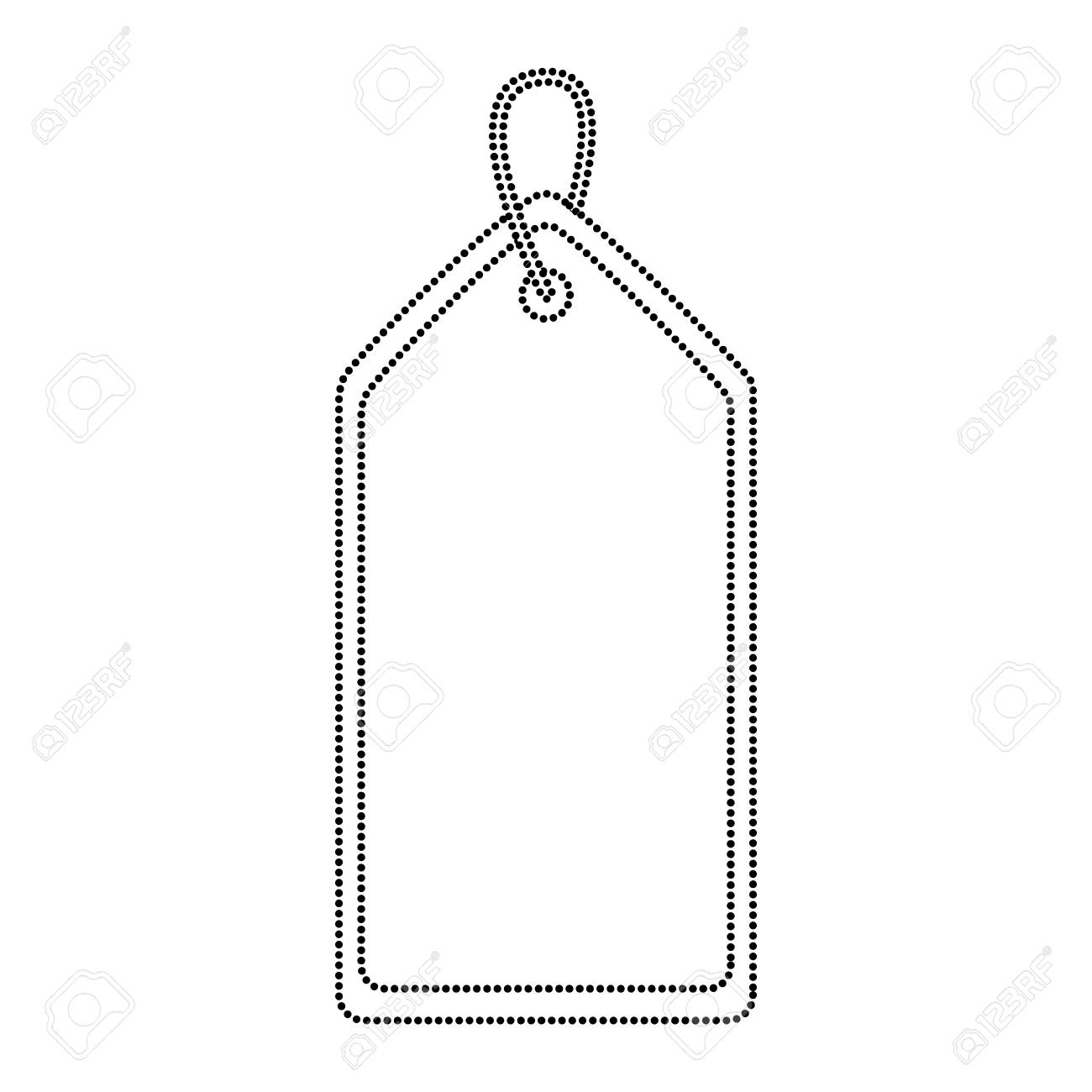 Tag Em Branco Icone Imagem Ilustracao Em Vetor Design Linha Pontilhada Preta Ilustraciones Vectoriales Clip Art Vectorizado Libre De Derechos Image 90164134
