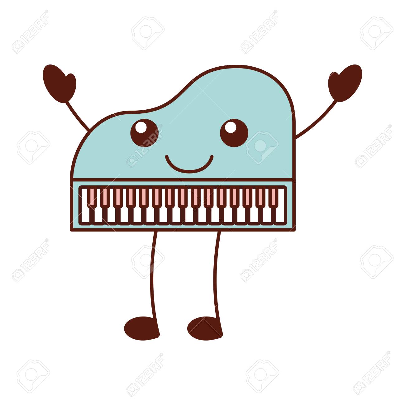 カワイイピアノ楽器クラシック漫画ベクトルイラストのイラスト素材 ベクタ Image