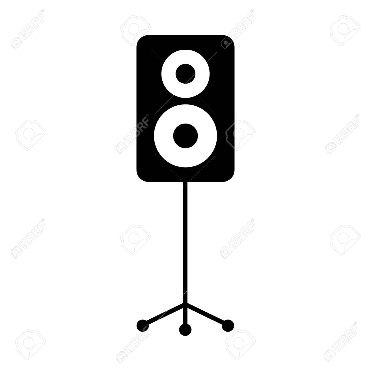 三脚音楽お祝いパーティー ベクトル図にスピーカー のイラスト素材 ベクタ Image