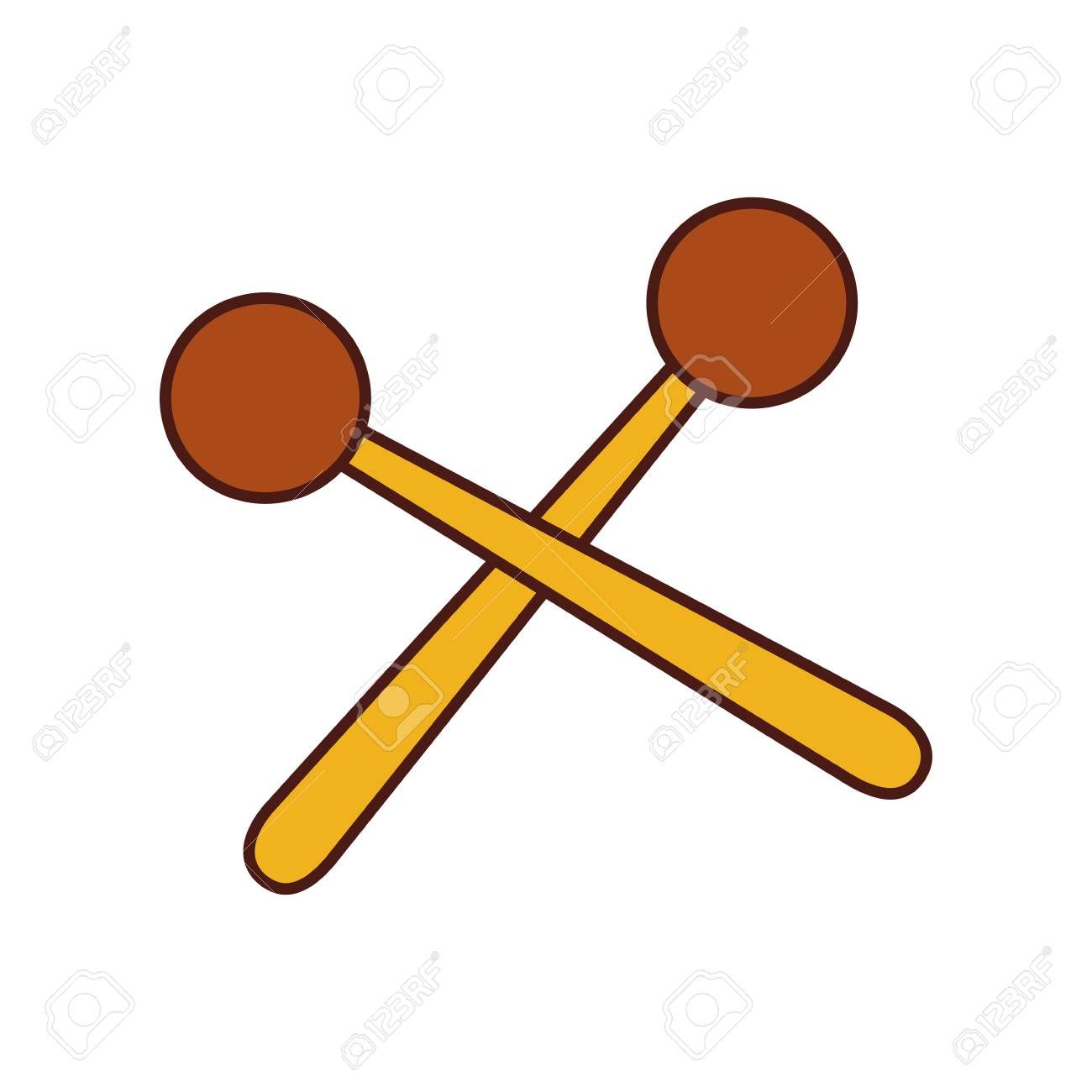 木の棒音楽パーカッション音響機器ベクトル図 のイラスト素材 ベクタ Image