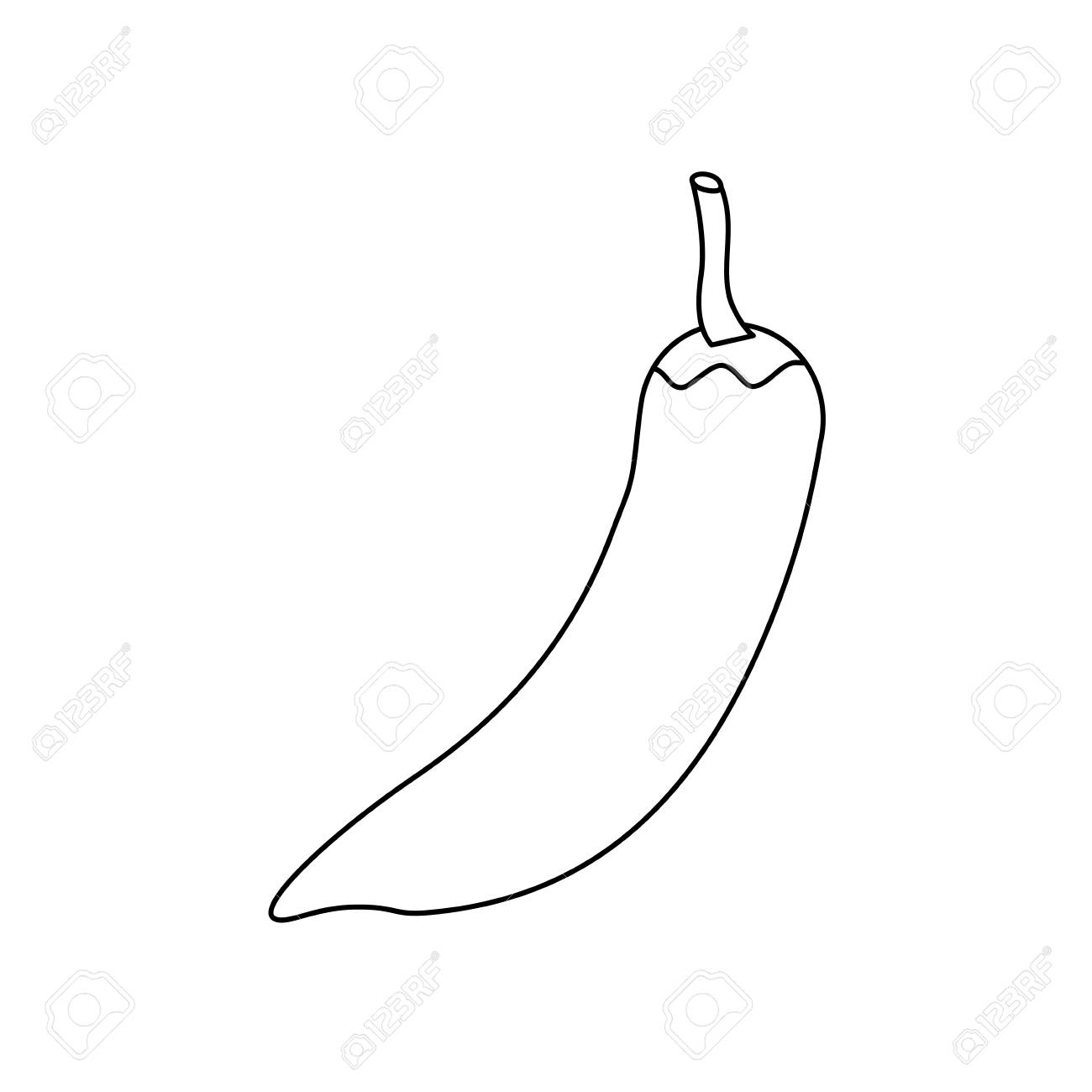 唐辛子野菜アイコン画像ベクトルイラストデザイン 黒線 のイラスト素材 ベクタ Image