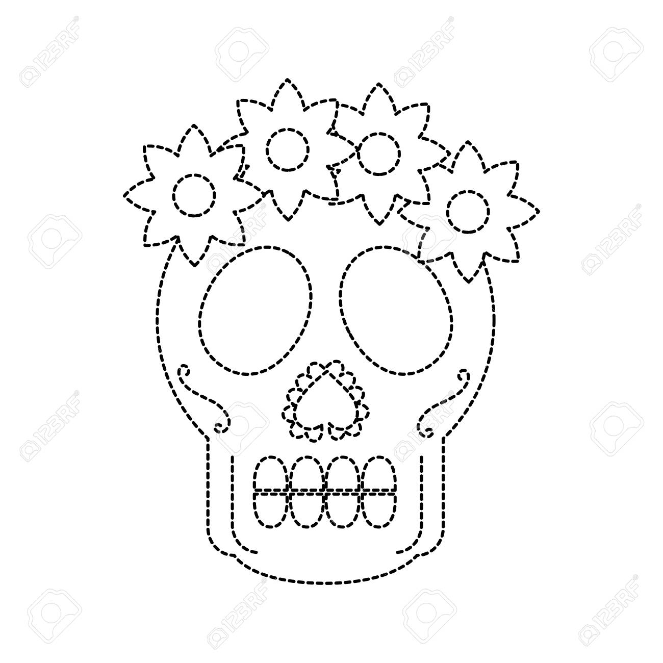 スカル花死メキシコ伝統文化のベクトル図の日のイラスト素材 ベクタ Image スカル花死メキシコ伝統文化のベクトル図の日のイラスト素材 ベクタ Image