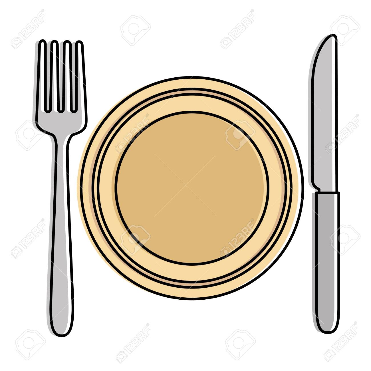 フォークとナイフベクトルイラストデザインの料理 のイラスト素材 ベクタ Image