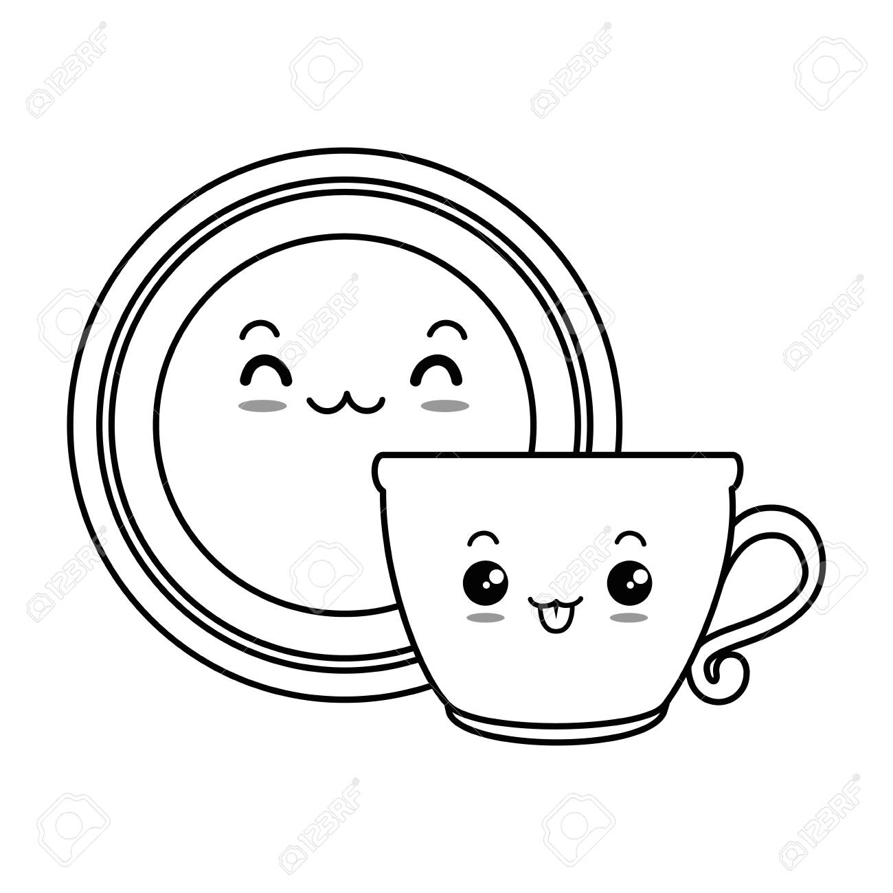 カップキャラクターベクトルイラストデザインの料理のイラスト素材 ベクタ Image